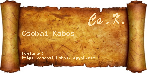 Csobai Kabos névjegykártya